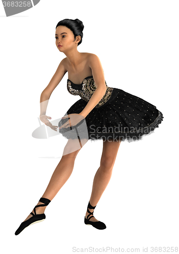 Image of Asian Ballerina on White
