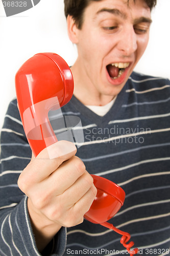 Image of red telephone receiver