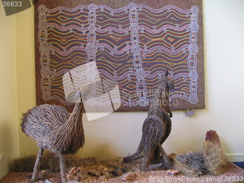 Image of kangroo and emu