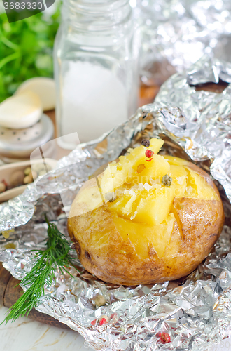 Image of baked potato in foil