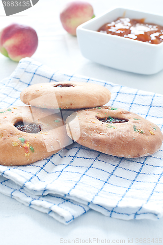 Image of Biscuits typical Calabrian Easter period with jam chianti ziti