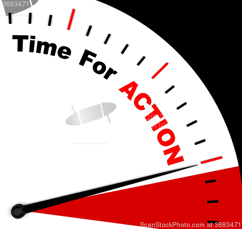 Image of Time for Action Clock Saying To Inspire And Motivate