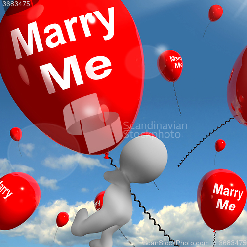 Image of Marry Me Balloons Represents Engagement Proposal for Lovers