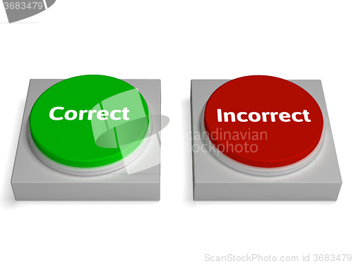 Image of Correct Incorrect Buttons Shows True Or False