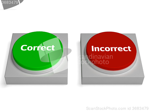 Image of Correct Incorrect Buttons Shows True Or False