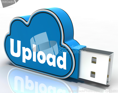 Image of Upload Memory Stick Shows Uploading Files To Cloud