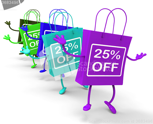 Image of Twenty-five Percent Off On Colored Shopping Bags Show Bargains