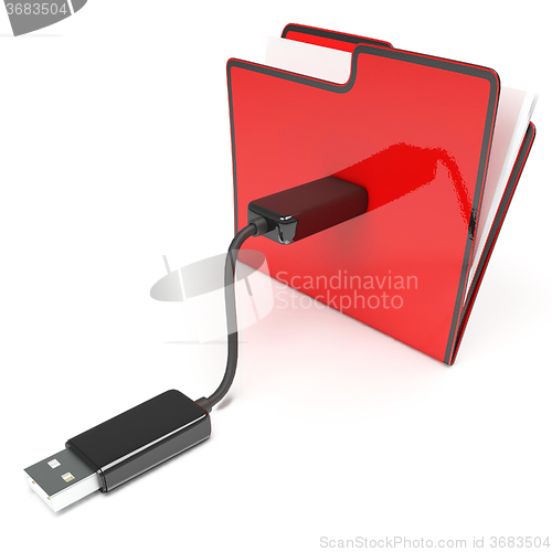 Image of Usb Folder Or File Shows Data Storage And Memory