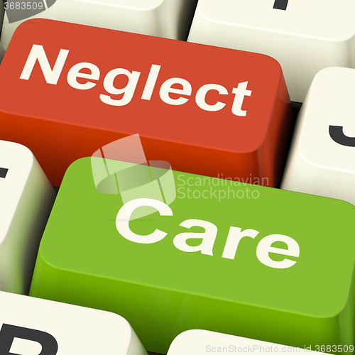 Image of Neglect Care Keys Shows Neglecting Or Caring