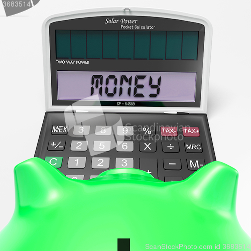 Image of Money Calculator Shows Prosperity Revenue And Cash