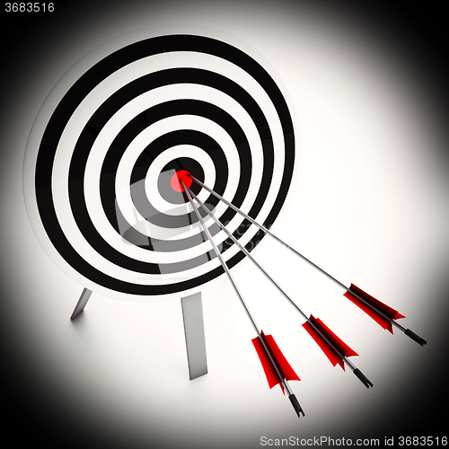 Image of Arrows On Dartboard Shows Perfect Strategy