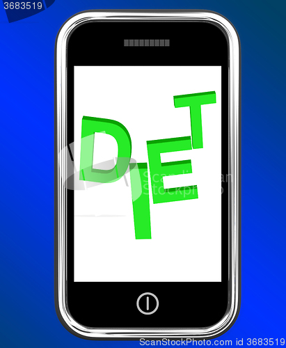Image of Diet On Phone Shows Online Weight loss