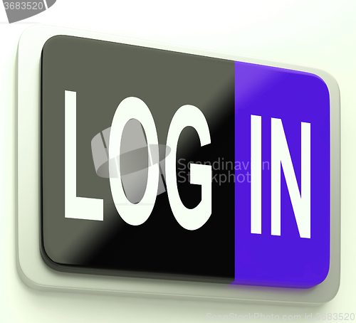 Image of Log In Login Button Shows Sign In Online