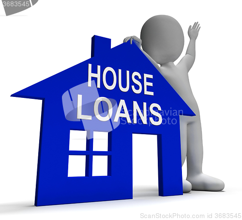 Image of House Loans Home Shows Borrowing Repayments And Interest