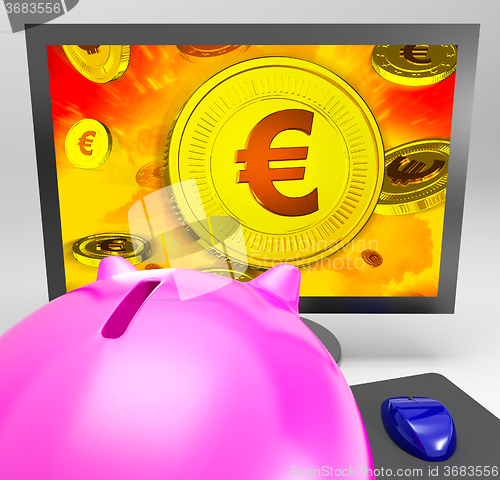 Image of Euro Coin Shows Finance Wealth And Savings