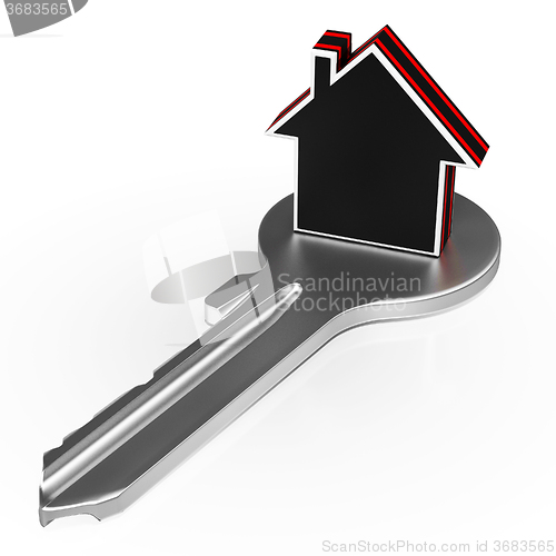 Image of House On Key Shows Security Or Real Estate