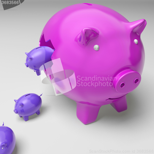 Image of Piggybanks Inside Piggybank Shows Investment Revenues