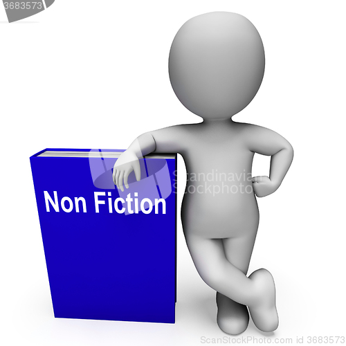 Image of Non Fiction Book And Character Shows Educational Text Or Facts