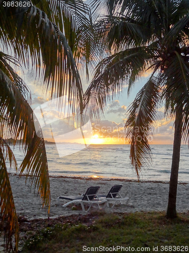 Image of cuban beach at evening time