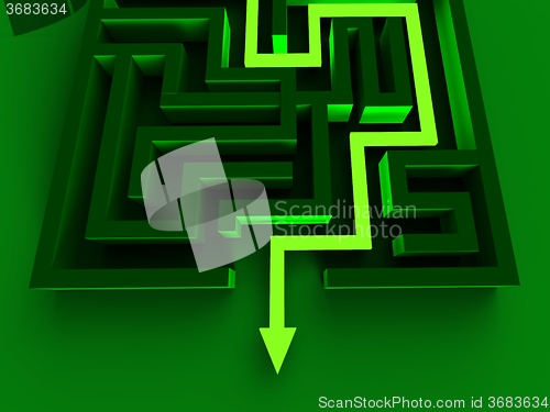 Image of Solving Maze Shows Puzzle Way Out