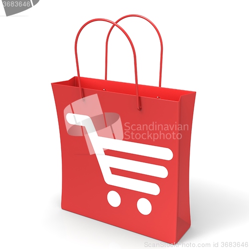 Image of Shopping Cart Bag Showing Basket Checkout