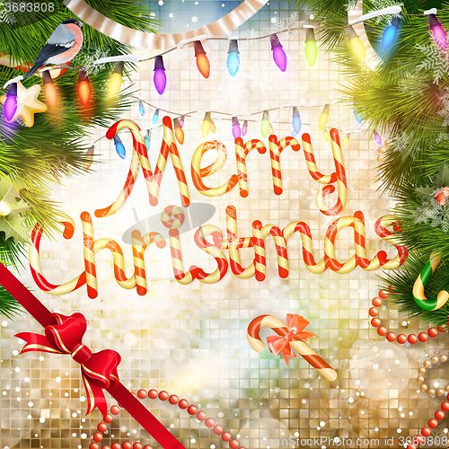 Image of Christmas greeting card. EPS 10