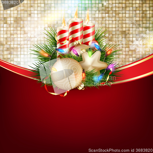 Image of Christmas greeting card. EPS 10