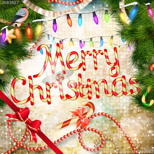 Image of Christmas greeting card. EPS 10