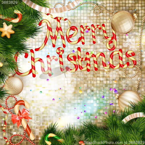Image of Christmas greeting card. EPS 10