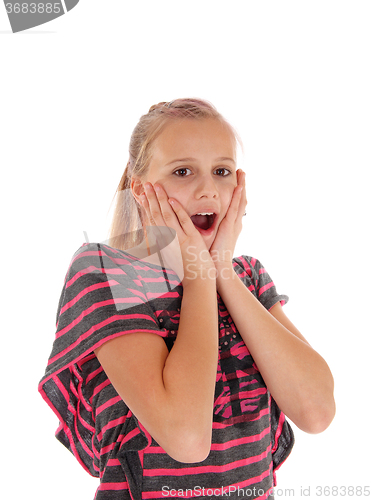 Image of Surprised young blond girl.