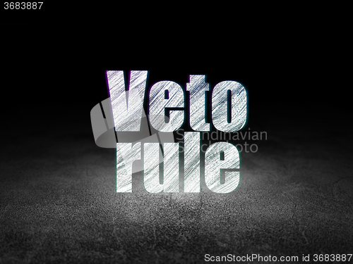 Image of Political concept: Veto Rule in grunge dark room