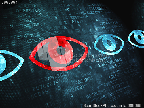 Image of Safety concept: Eye on digital background