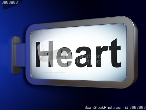 Image of Health concept: Heart on billboard background