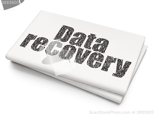 Image of Information concept: Data Recovery on Blank Newspaper background