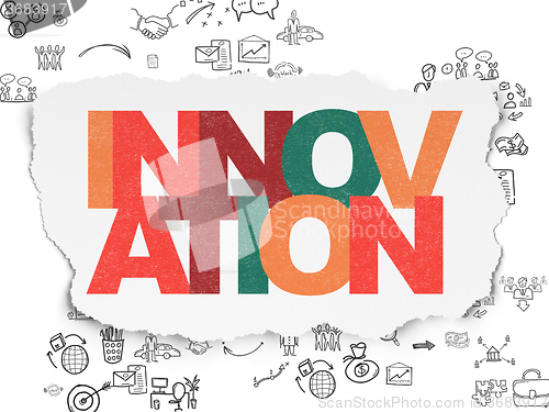 Image of Finance concept: Innovation on Torn Paper background