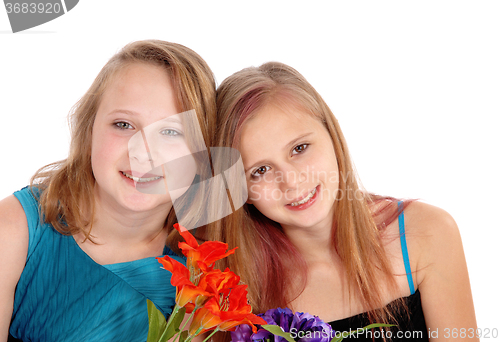 Image of Portrait of two young sisters.