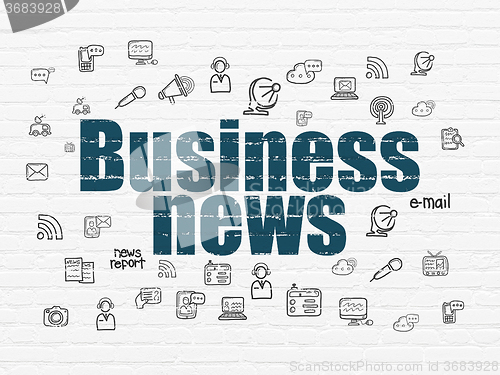 Image of News concept: Business News on wall background