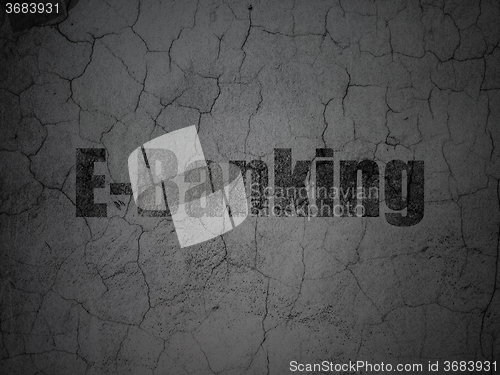 Image of Currency concept: E-Banking on grunge wall background