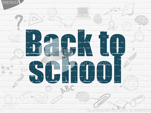 Image of Education concept: Back to School on wall background