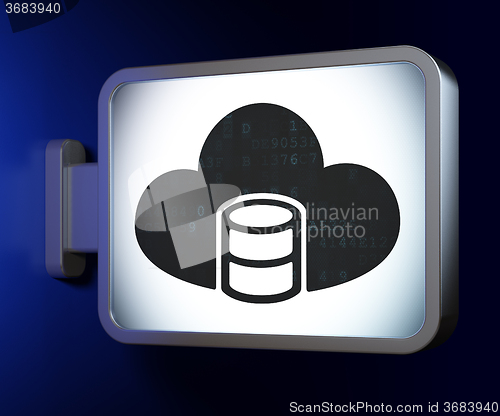 Image of Cloud computing concept: Database With Cloud on billboard background