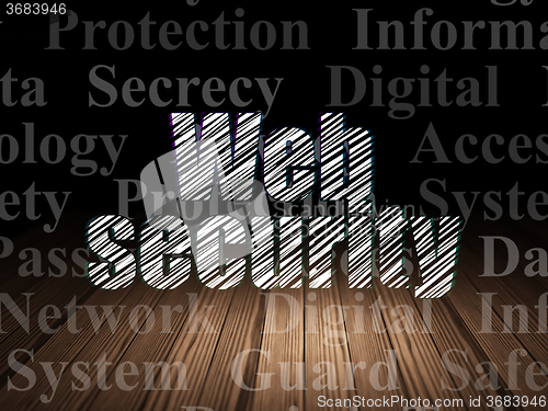 Image of Protection concept: Web Security in grunge dark room