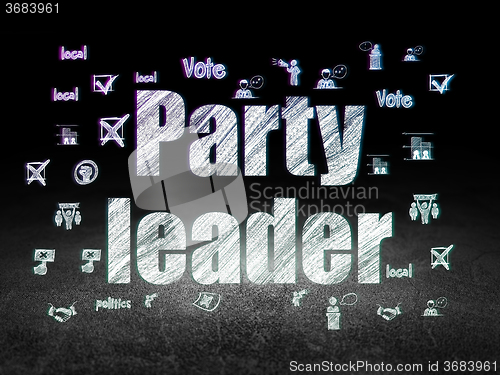 Image of Politics concept: Party Leader in grunge dark room