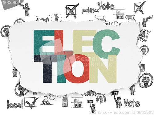 Image of Political concept: Election on Torn Paper background