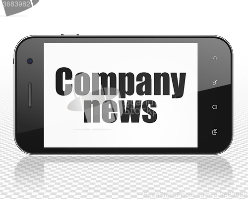 Image of News concept: Smartphone with Company News on display