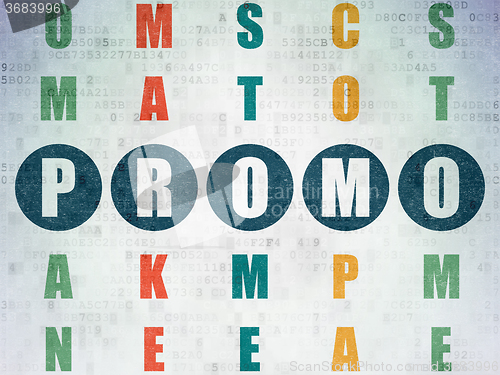 Image of Marketing concept: Promo in Crossword Puzzle
