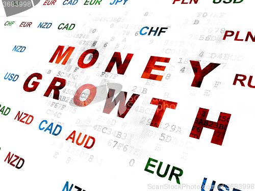 Image of Currency concept: Money Growth on Digital background