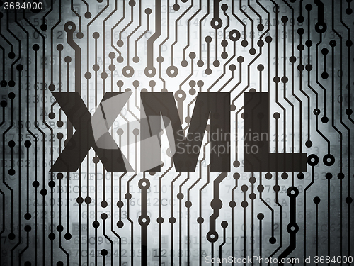 Image of Programming concept: circuit board with Xml