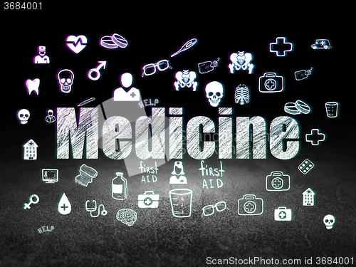 Image of Healthcare concept: Medicine in grunge dark room