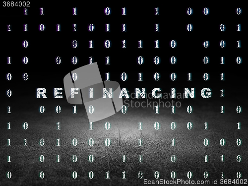 Image of Business concept: Refinancing in grunge dark room