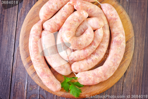 Image of raw sausages